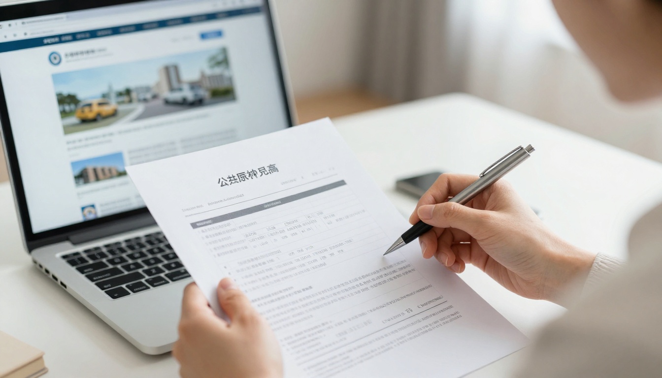 공공주택 청약 서류를 꼼꼼히 검토하는 모습