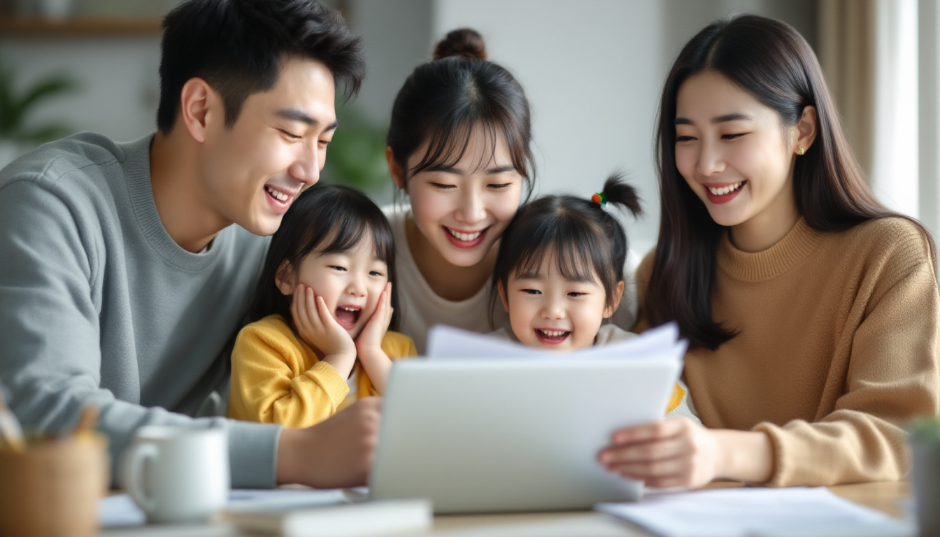 2026년 복지 혜택과 간소화된 신청 절차를 확인하며 안심하고 기뻐하는 한국 가정의 모습