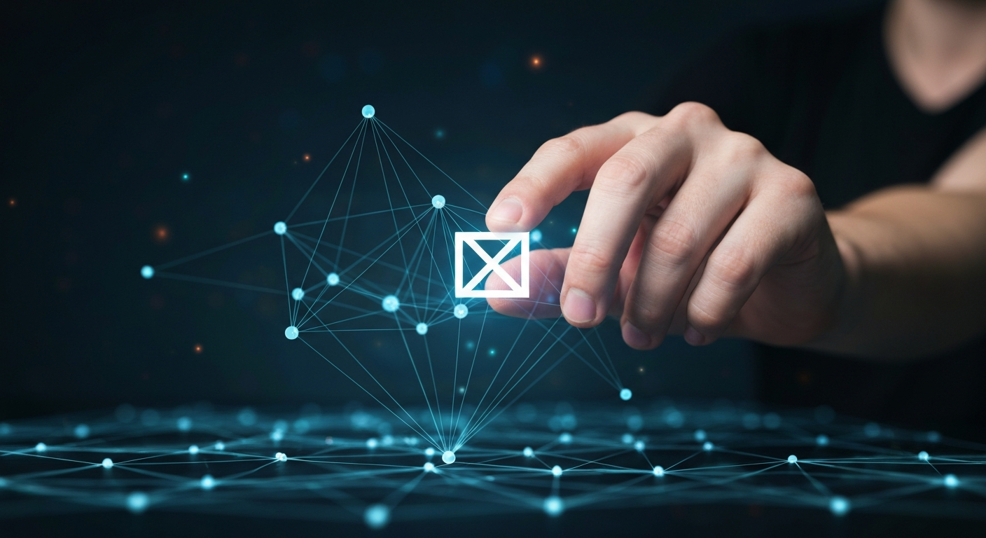 복잡하게 얽힌 AI 시스템 위에 인간이 안전 및 윤리 가이드라인을 설정하는 모습.