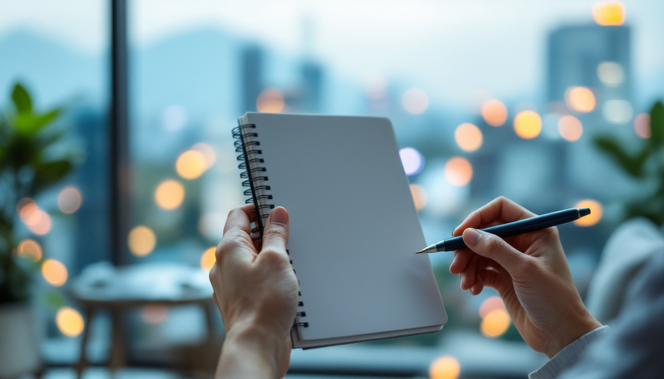 부동산 시장 변화 속에서 현명한 자산 관리를 위한 계획을 세우는 손의 모습